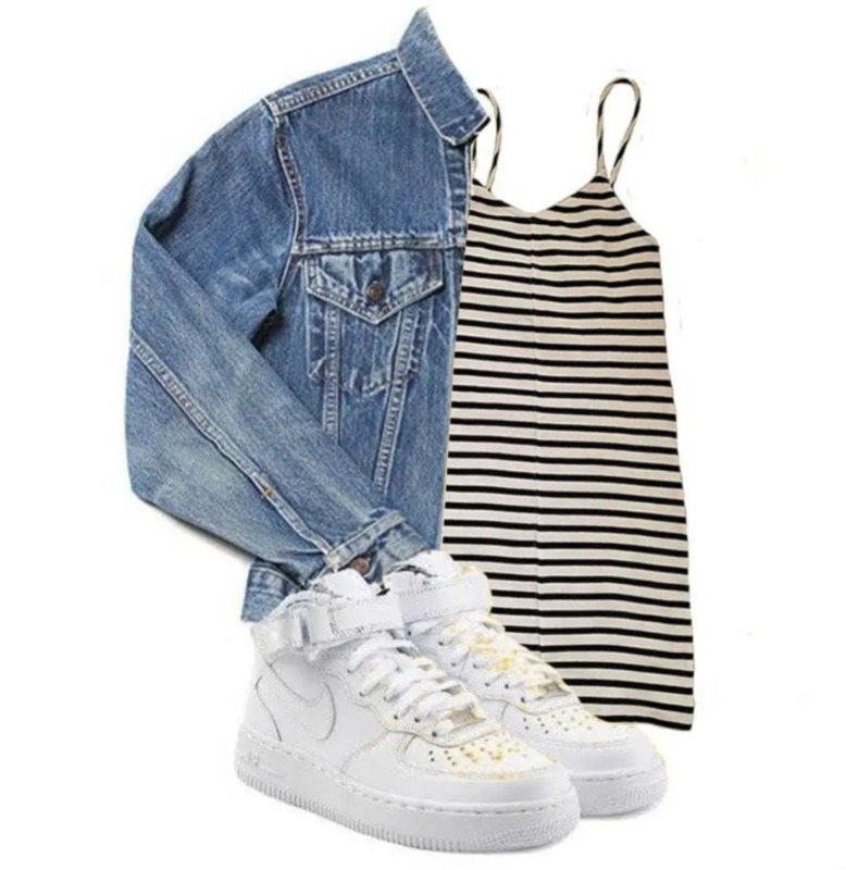 Robe marinière courte avec de fines bretelles_2